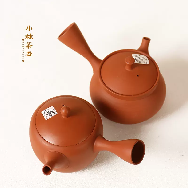 日本进口常滑烧泡茶壶玉光作朱泥侧把急须功夫茶具陶壶-Taobao