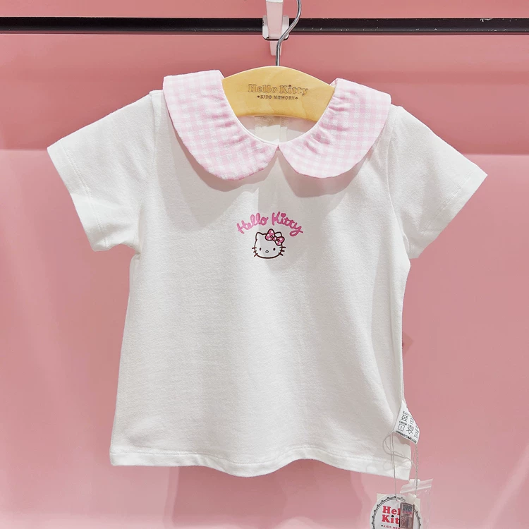 Hello kitty, летняя футболка, поло, детская одежда, с kurzen рукавом