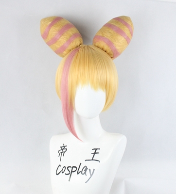 taobao agent Emperor cosplay wigs Promare Lucia FEX two -color big hair cos custom fake hair