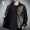 816 leather jacket black plush playboy