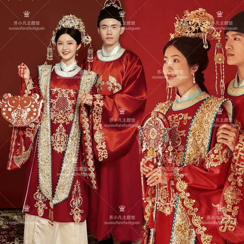 Китайская свадебная одежда тема, костюмы для одежды, костюмы, свадебные фотографии Ханфу, Феникс Корона Ся, мужчины и женские костюмы тан