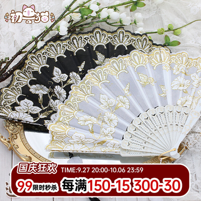 taobao agent Early beast cat spot cheongsam fan folding fan Chinese style folding ancient style carrying summer Chinese style