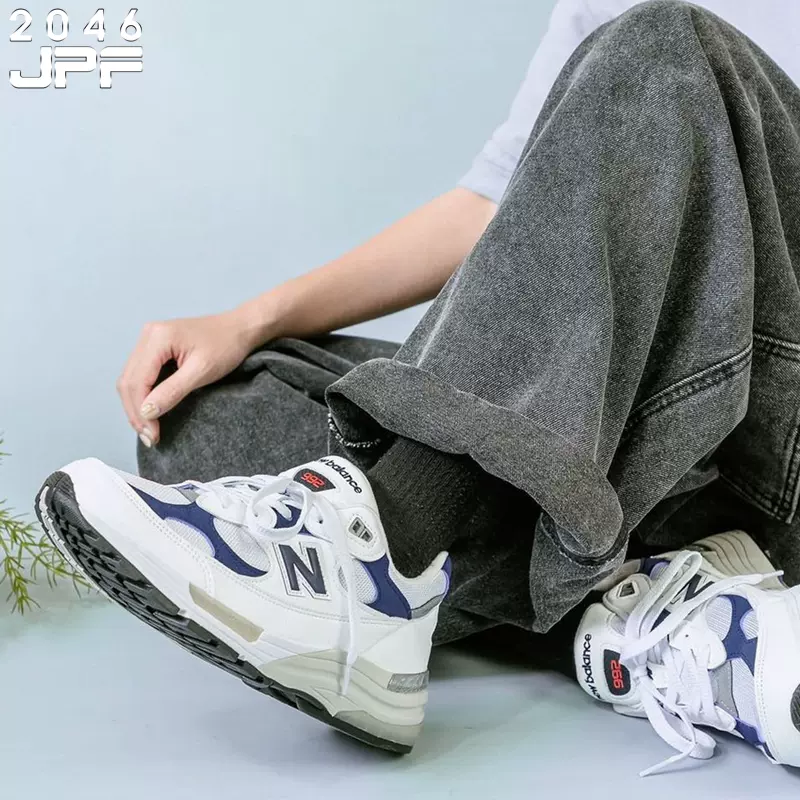 秒价现货NEW BALANCE M992EC GR美产复古白蓝男女码跑步鞋-Taobao