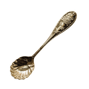 Французская легкая роскошная старинная ложка с тиснением бабочки из ракушки 18-10, экспортная нержавеющая сталь 316, десертная ложка с квадратной головкой для мороженого