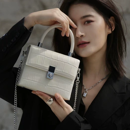 Маленькая кожаная сумка через плечо, небольшая сумка, крокодиловый принт, из натуральной кожи