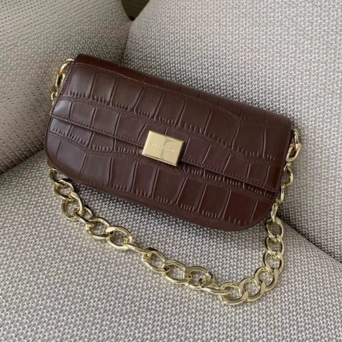 Сумка подмышку, сумка на одно плечо, из натуральной кожи, крокодиловый принт