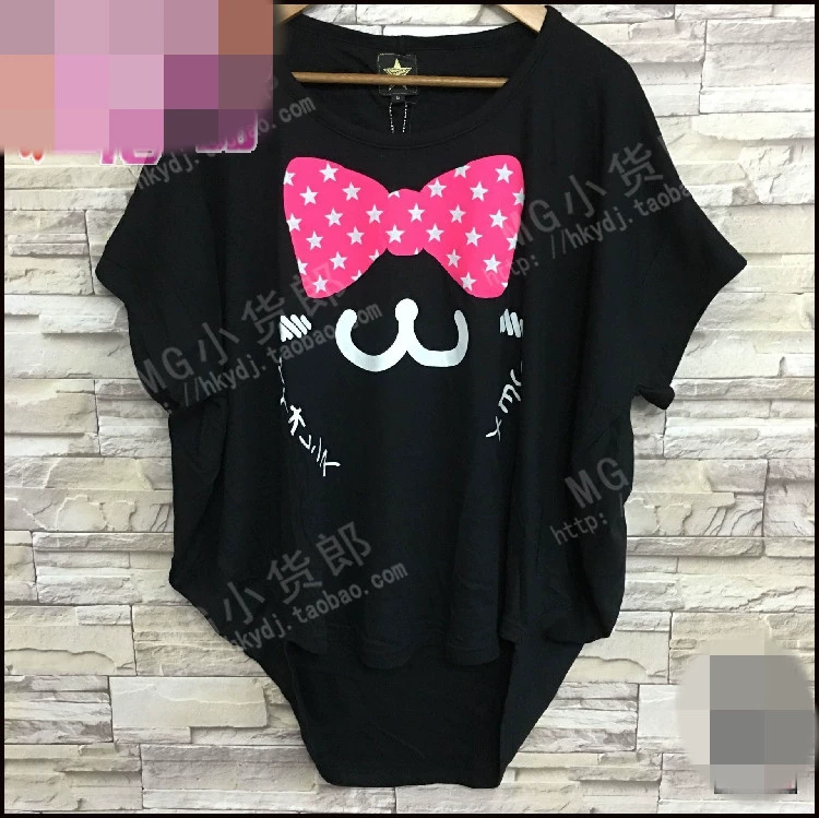 [MG小货郎&香港代购HYOMA正品 宽松款蝴蝶结蝙蝠袖短袖女T恤处理品]