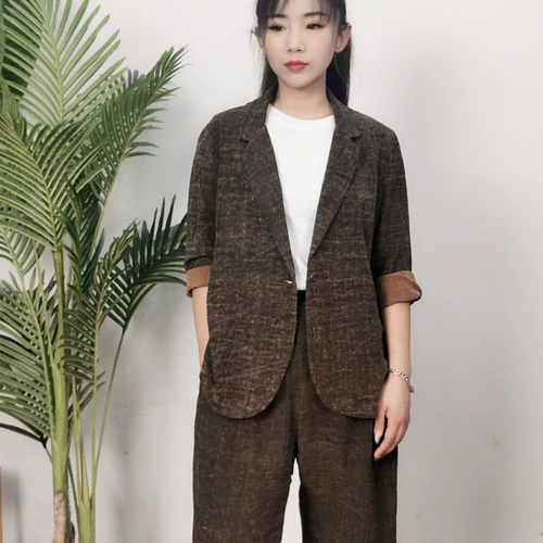 Шелковый пиджак классического кроя из старинного материала, куртка для отдыха