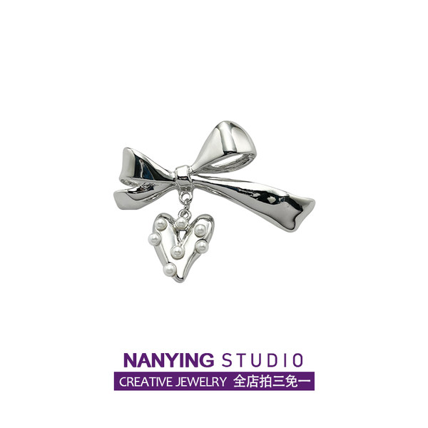 Изысканная брошь с бантиком, костюм, булавка, защитное белье, изысканный стиль