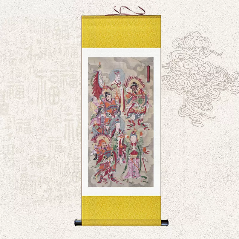 王重阳祖师画像挂画邱祖真人谭长真神像丝绸卷轴画道场用品装饰画-Taobao