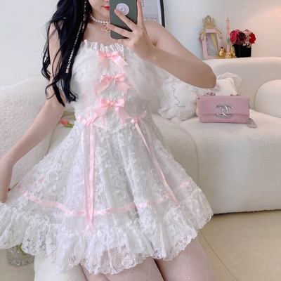taobao agent Lace small princess costume, summer brace, dress
