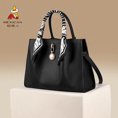 Сумка через плечо, кожаная черная барсетка, из натуральной кожи