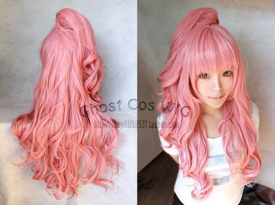 taobao agent Bakery COS pink tiger mouth holding long curly hair face wig V Hatsune family dragon crowded sound RUKA