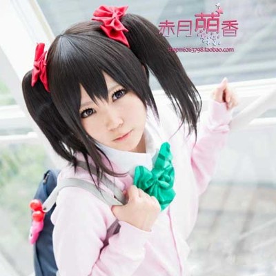 taobao agent Free shipping lovelive! Yazawi cos cos wigs black asymmetry cosplay cosplay wig