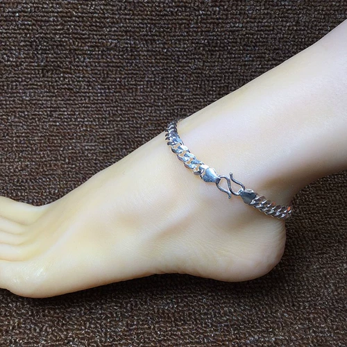 Классический браслет на ногу, индивидуальный колокольчик подходит для мужчин и женщин, серебро 925 пробы