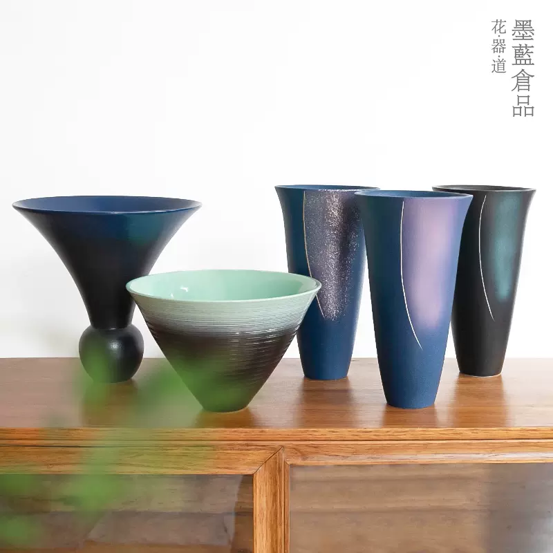 日本进口池坊花器 禅意日式花道插花陶瓷器皿 生花立花 插花培训-Taobao