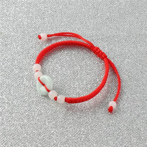 Плетеный трендовый браслет из красной нити ручной работы, оберег на день рождения для влюбленных подходит для мужчин и женщин из нефрита, популярно в интернете