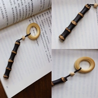 Общая длина бамбукового ручного кольца плюс фиолетовая бамбуковая модель длиной около 12 см.