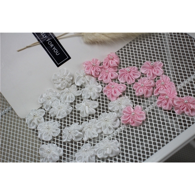 taobao agent 1 Bead 2 points Five -petal Flower Peach Blossom Export Mini Ribbon Flower DIY handmade clothing decorative children's clothing auxiliary materials