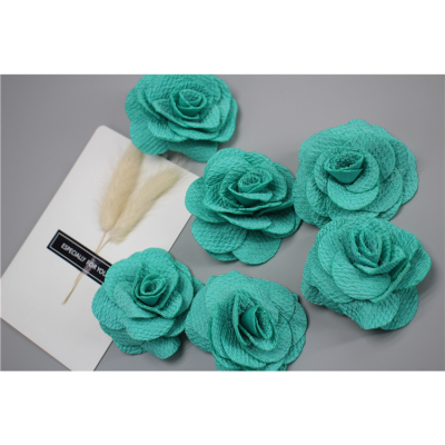 taobao agent Blue green brooch cloth art three -dimensional flower mountain camellia fake flower simulation DIY handmade decoration clothing shoe auxiliary materials