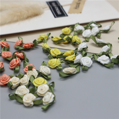 taobao agent Banded leaves 2 points rose flower small flowers exported mini ribbon flower decoration DIY handmade clothing decorative handbook supplementary materials