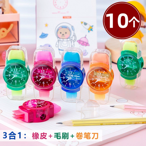 Детская мультяшная точилка, часы, универсальный нож, щетка