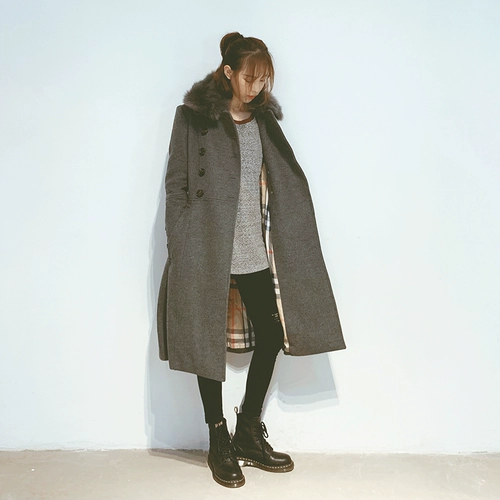 Шерстяное длинное приталенное кашемировое шерстяное пальто