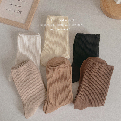 taobao agent Tide, khaki autumn demi-season colored Japanese socks
