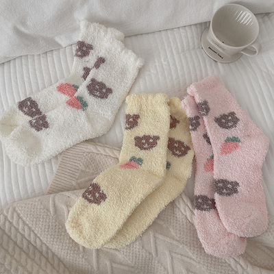 taobao agent Winter coral velvet warm Japanese cute socks