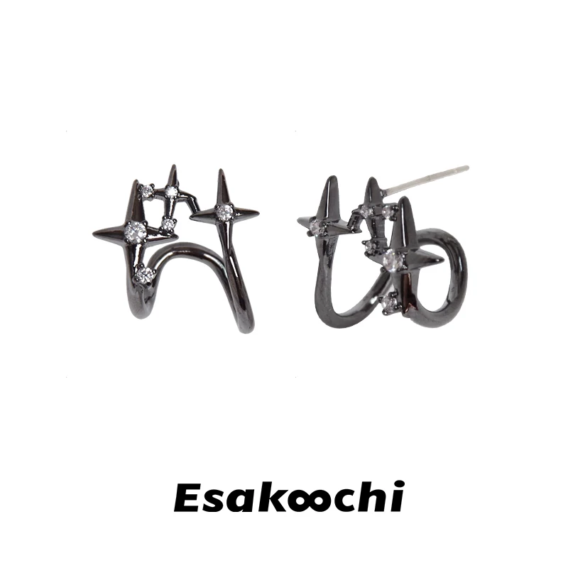 Black earrings, high-quality style