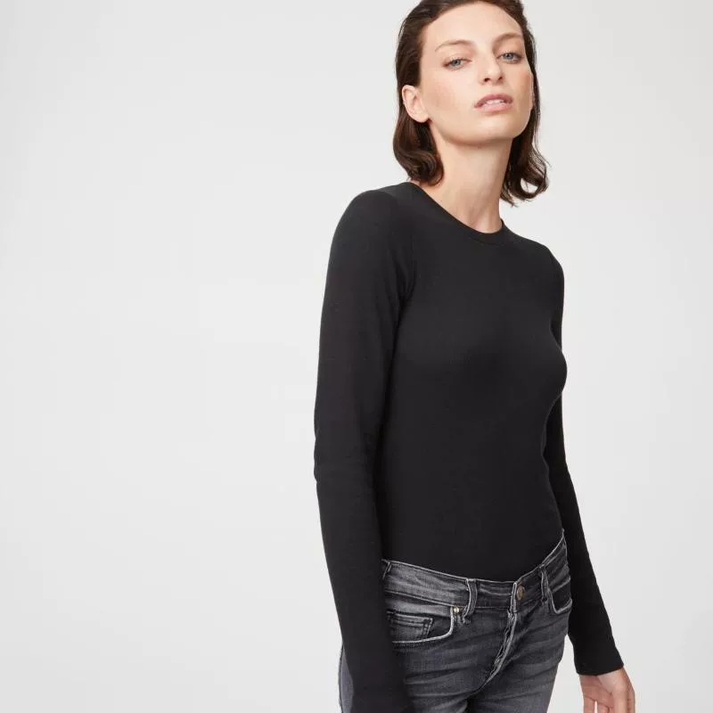 Весенний эластичный лонг-свитер с круглым вырезом, 2023, Slim fit