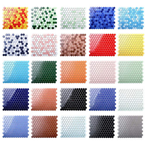 Матовый плиток рыбная мозаика мозаика бассейн Бассейн Балкон Красный желтый синий зеленый апельсиновый коричневый керамический шестигран