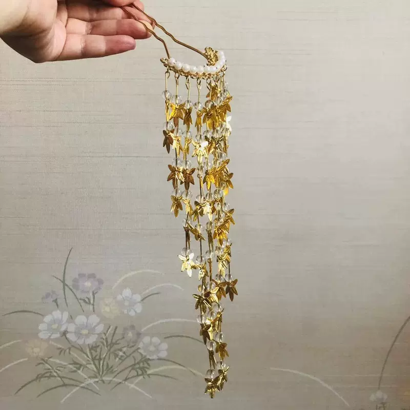 日本花魁发簪粉色艺妓头饰花宵道中吉原艺伎同款亚克力日式发饰