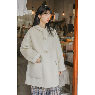 taobao agent Woolen coat, winter Japanese double-sided woolen jacket with hood, 2022