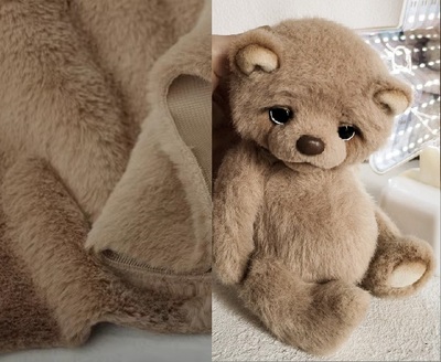 taobao agent 10#German order light brown plush cloth teddy bear doll cloth soft 1.3cm long hair long