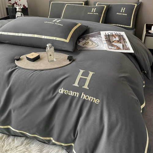 Брендовый хлопковый комплект, одеяло, пододеяльник, простыня, легкий роскошный стиль, 4 предмета, 3 предмета