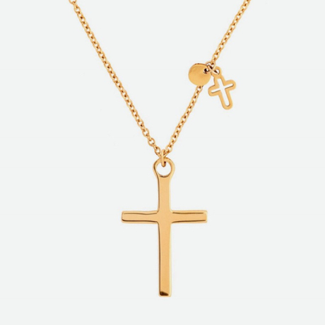 西班牙正品代购 瑷嘉莎 agatha 时尚狗狗 十字架钢镀18k金项链