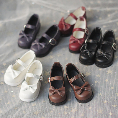 taobao agent BJD shoes leather shoes 4 points 1/4mdd giant baby BJD matte leather leather leather shoes bow full of free shipping