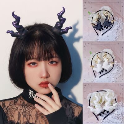 taobao agent 【Buried forest】Original exclusive devil horn ghost horn headwear head jewelery cos Dark Gothic