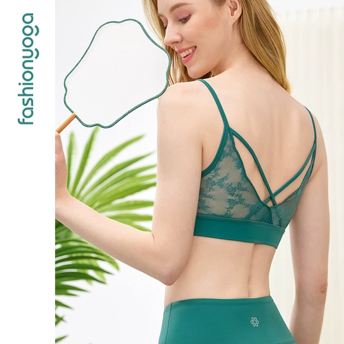 Кружевное дышащее спортивное нижнее белье для йоги, противоударный поддерживающий летний бюстгалтер, красивая спина