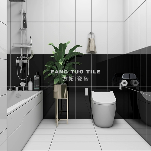 Простая и современная черно -белая плитка кухонная туалет 300x600 стеновая плитка туалетная туалетная туалетная плитка пола на полу