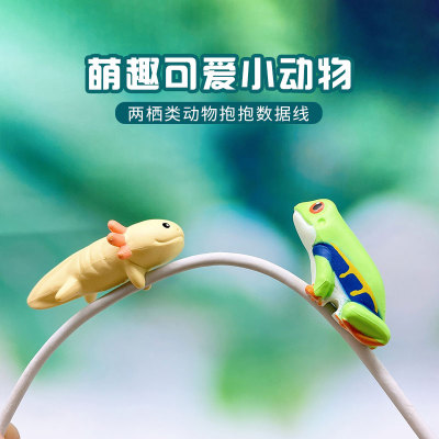 taobao agent There is goods in Japan's Bandai Gacha amphibious animal hug data cable 2 蝾螈 frog mini decorative doll