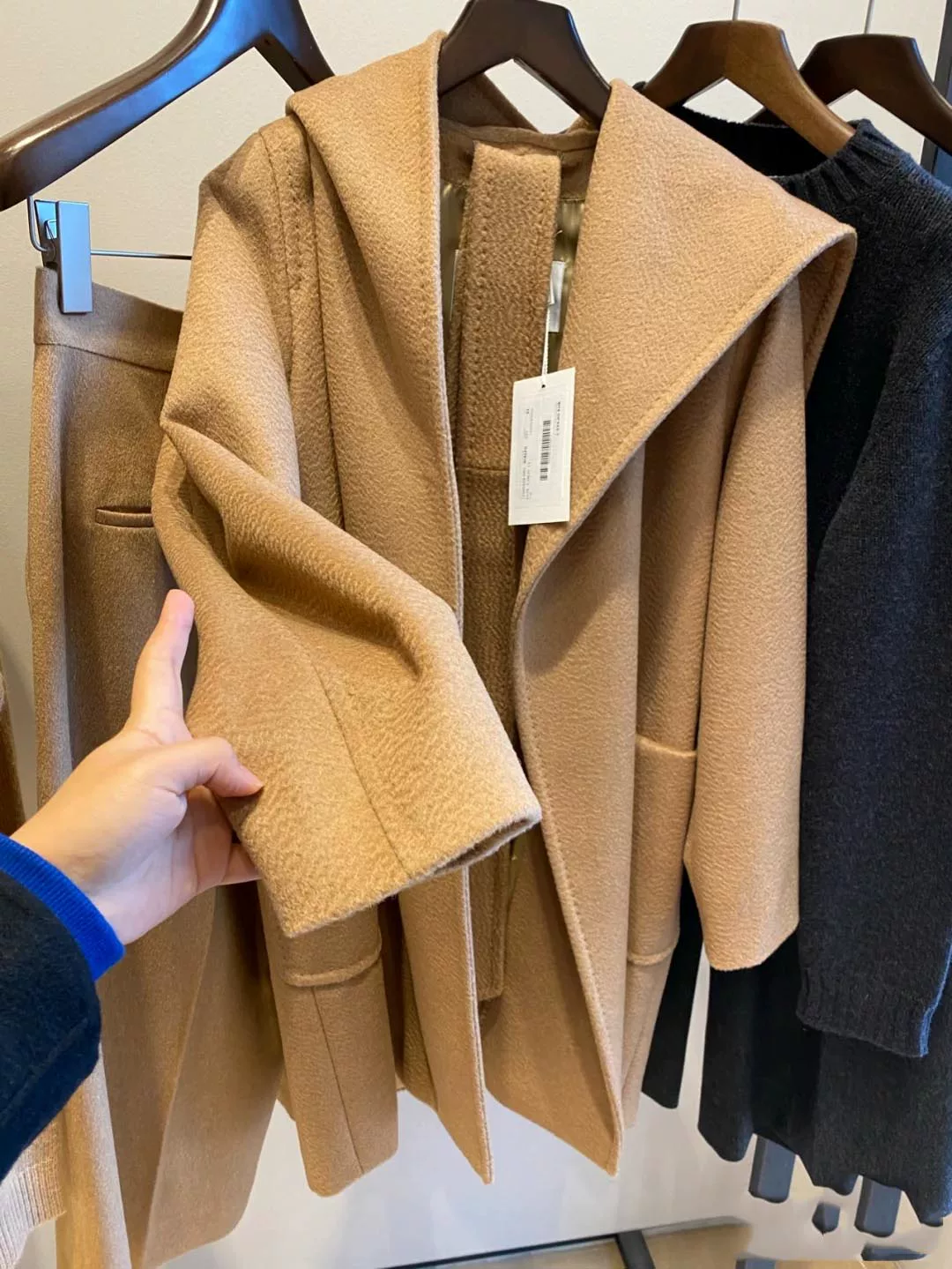 Осенний демисезонный худи, короткая банная robe, шерстяной бандаж, длинная куртка, 2023, средняя длина