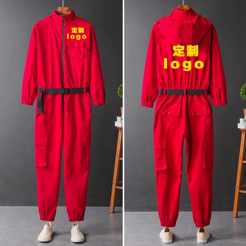 Красная униформа медсестры, трендовый комбинезон подходит для мужчин и женщин в стиле хип-хоп, толстовка с капюшоном, комплект, делается под заказ, с печатью вашего логотипа