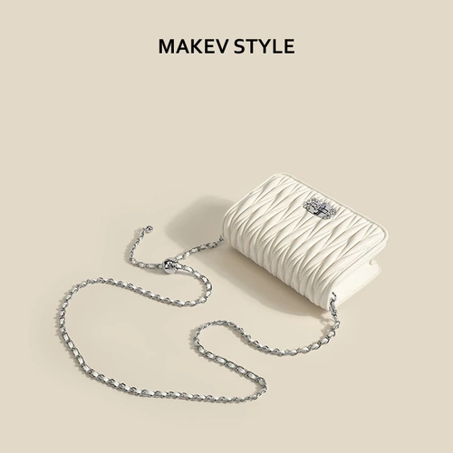 Сумка на одно плечо, сумка подмышку, цепь, изысканный стиль, из натуральной кожи, коллекция 2022