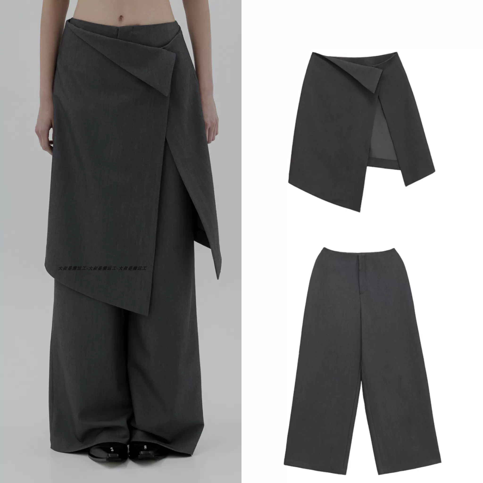 包税韩国直邮TREEMINGBIRD小众Cargo Belted Wrap Skirt 休闲裤-Taobao