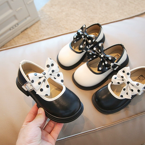Детские туфли для принцессы с бантиком для кожаной обуви, 2022, осенние, в корейском стиле, мягкая подошва