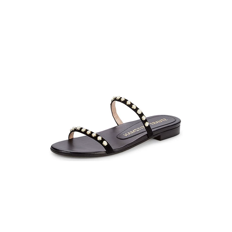 [国内现货 Stuart weitzman/SW拖鞋水晶一字平底凉鞋女鞋 Ameliese]
