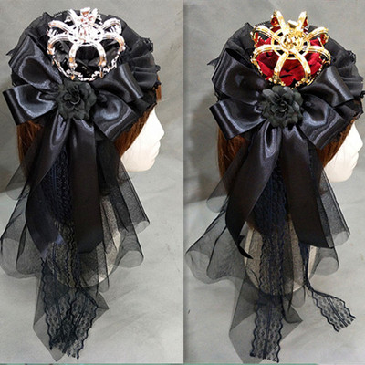 taobao agent Free shipping lolita hand -made flower pill dead, sweet lace band ballast rose crown butterfly hair clip