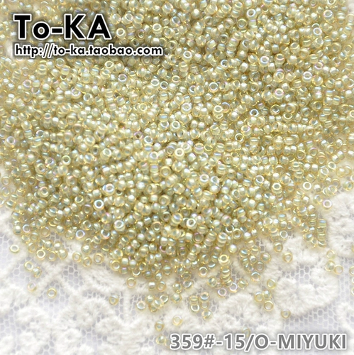 [Miyuki-359] Япония импортировал подлинные рисовые шарики 1,5 мм сухое желто-зеленый цветовой красоток шарики
